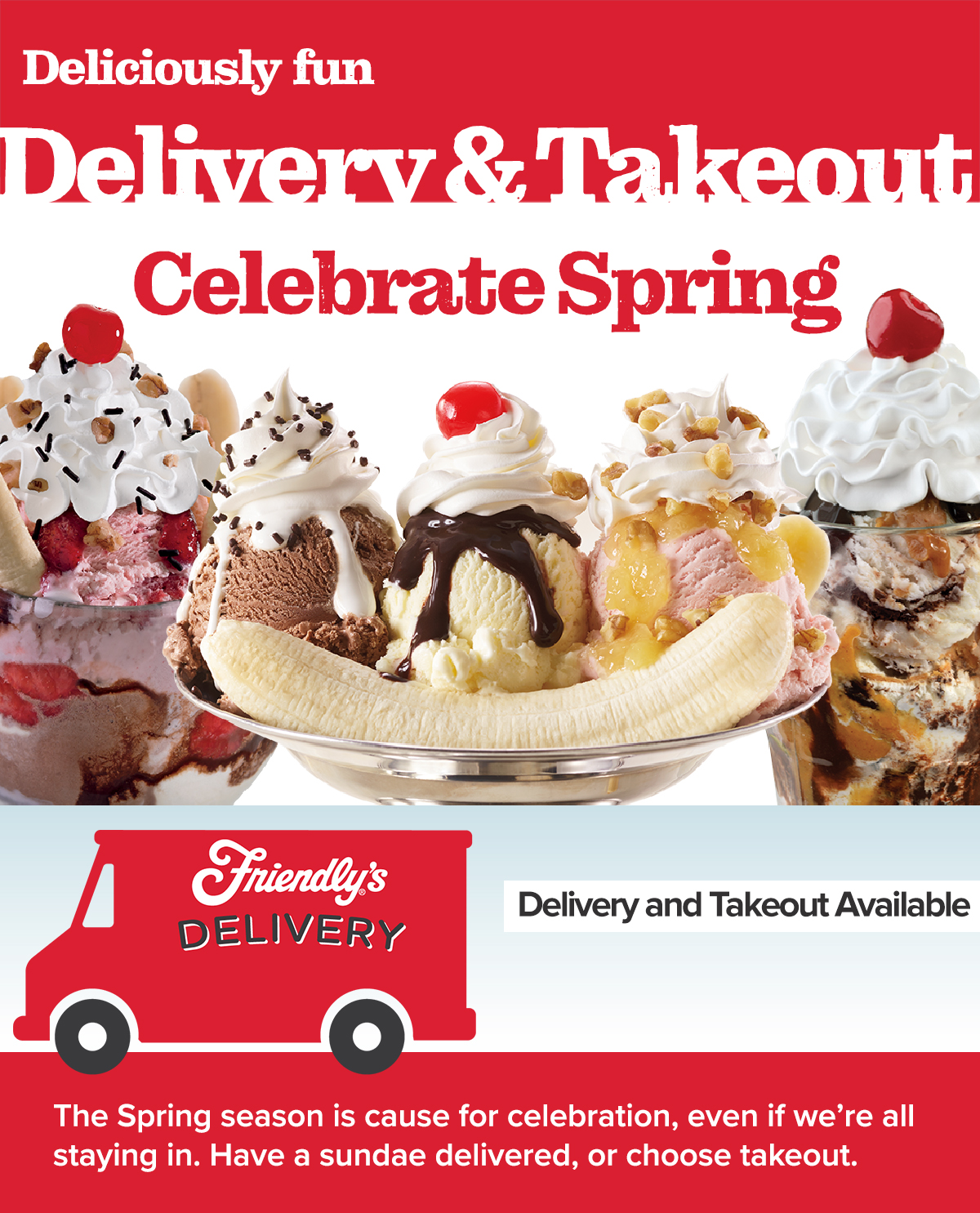 Spring celebrations at home with takeout or delivery.