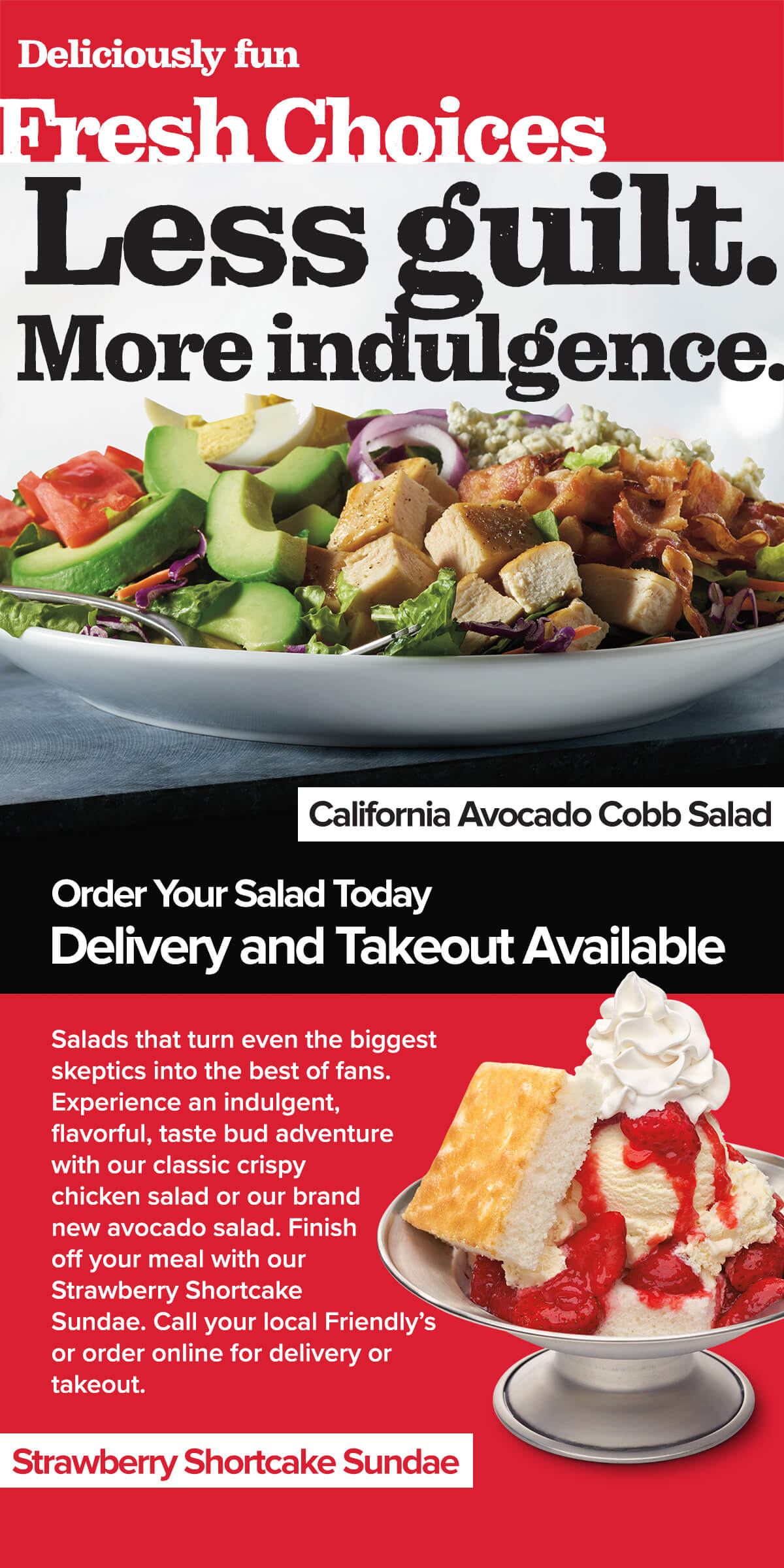 Deliciousness is only a call away. Featuring our California Avocado Cobb Salad.